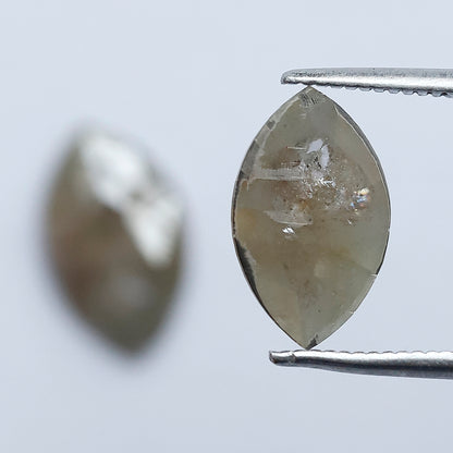 Matching Marquise Cut Rustic Diamond Pair 2.87 CT – Natural Grayish Loose Diamonds for Earrings