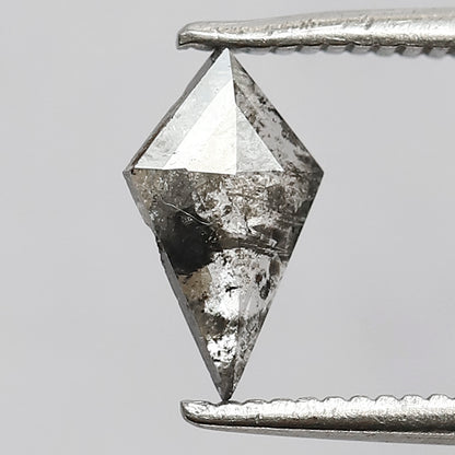 0.36 CT Kite Shape Salt and Pepper Diamond, Natural Gray Black Loose Ethical Diamond for Anniversary Jewelry
