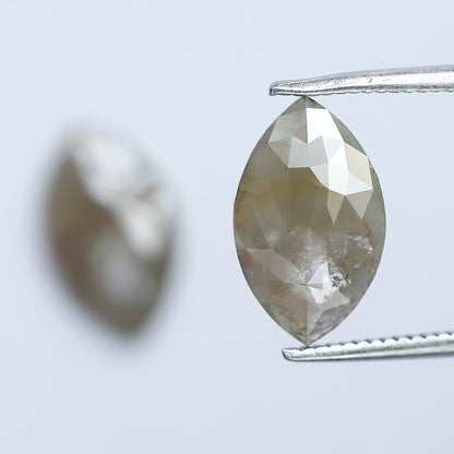 Matching Marquise Cut Rustic Diamond Pair 2.87 CT – Natural Grayish Loose Diamonds for Earrings