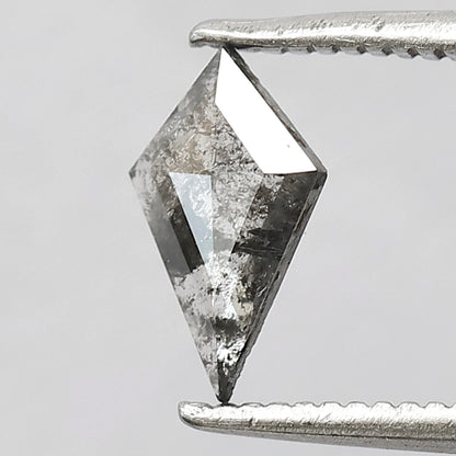 0.36 CT Kite Shape Salt and Pepper Diamond, Natural Gray Black Loose Ethical Diamond for Anniversary Jewelry