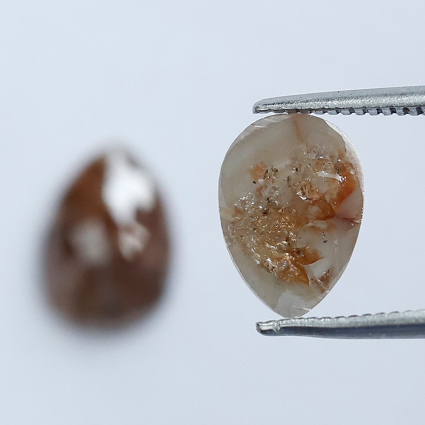 2.80 CT Pear Cut Rustic Diamond Pair for Earrings – Natural Reddish Gray Conflict Free Loose Diamonds