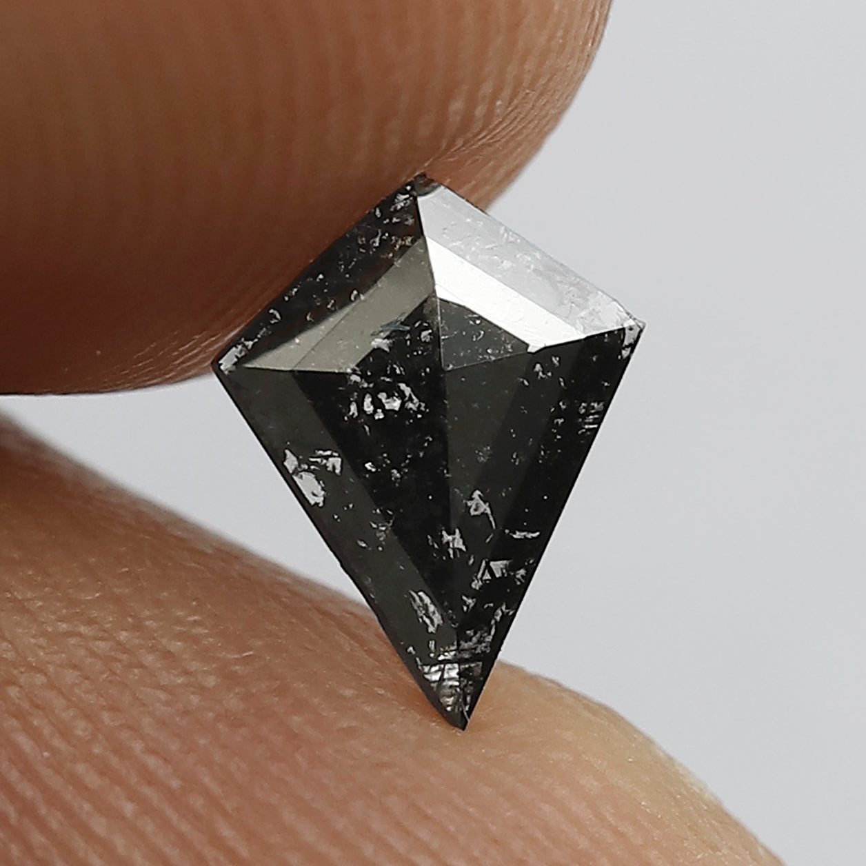 0.38 CT Kite Shape Salt and Pepper Diamond, Natural Gray Black Loose Earth Mined Loose Diamond