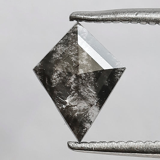 0.45 CT Gray Black Natural Loose Kite Shape Diamond, 8.40 x 6.40 mm Salt and Pepper Diamond