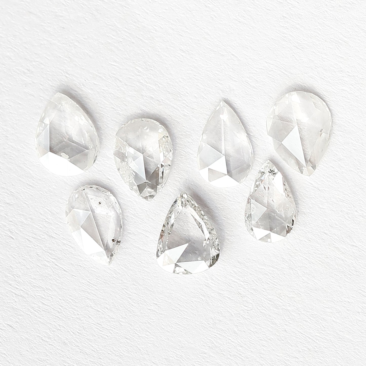 0.89 Ct Pear Rose Cut Diamond Lot | Natural GH SI Loose Diamonds for Jewelry Making