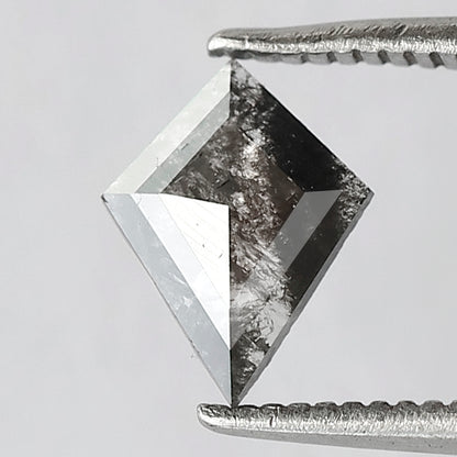 0.45 CT Gray Black Natural Loose Kite Shape Diamond, 8.40 x 6.40 mm Salt and Pepper Diamond