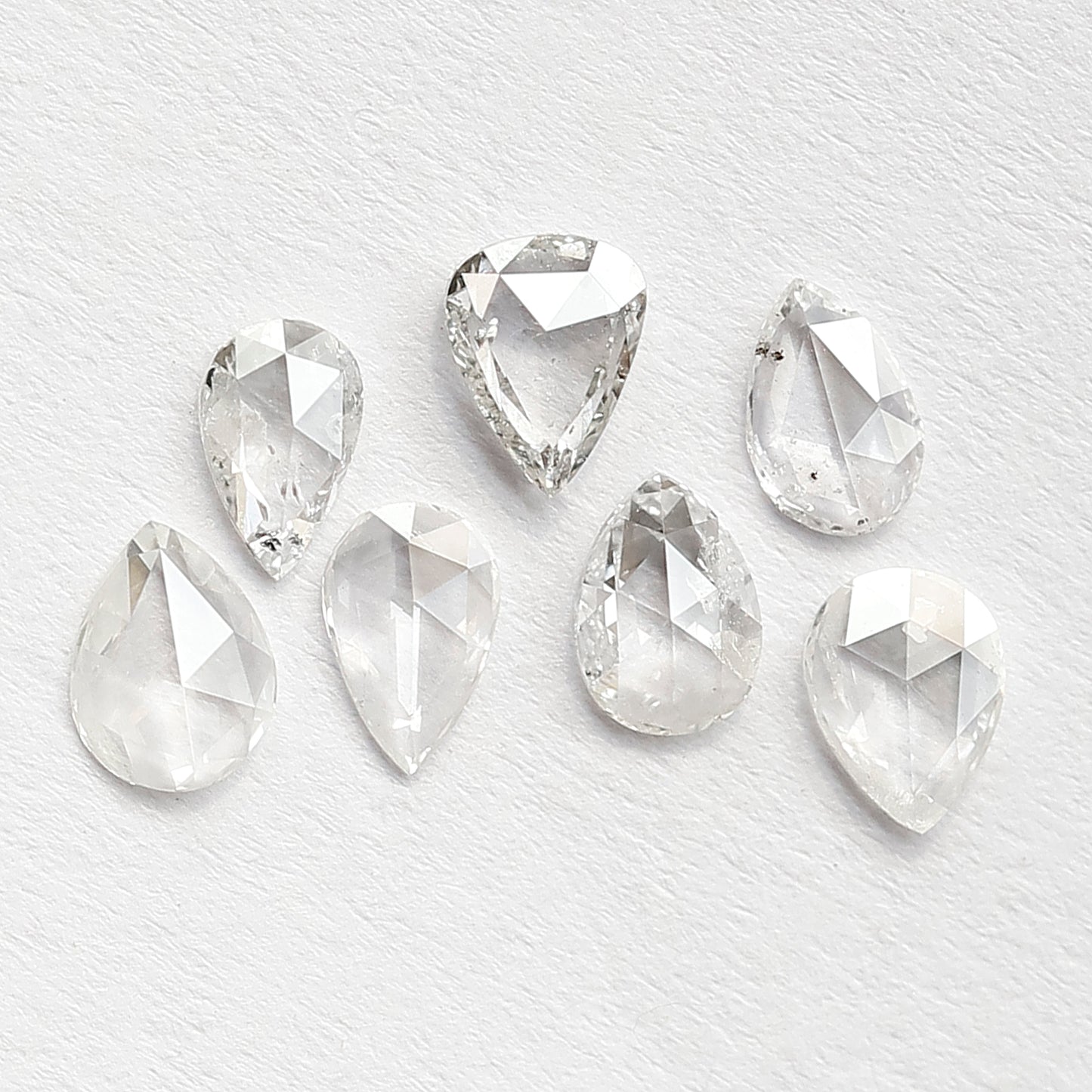0.89 Ct Pear Rose Cut Diamond Lot | Natural GH SI Loose Diamonds for Jewelry Making