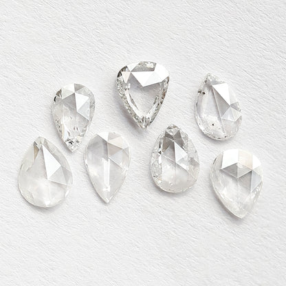 0.89 Ct Pear Rose Cut Diamond Lot | Natural GH SI Loose Diamonds for Jewelry Making