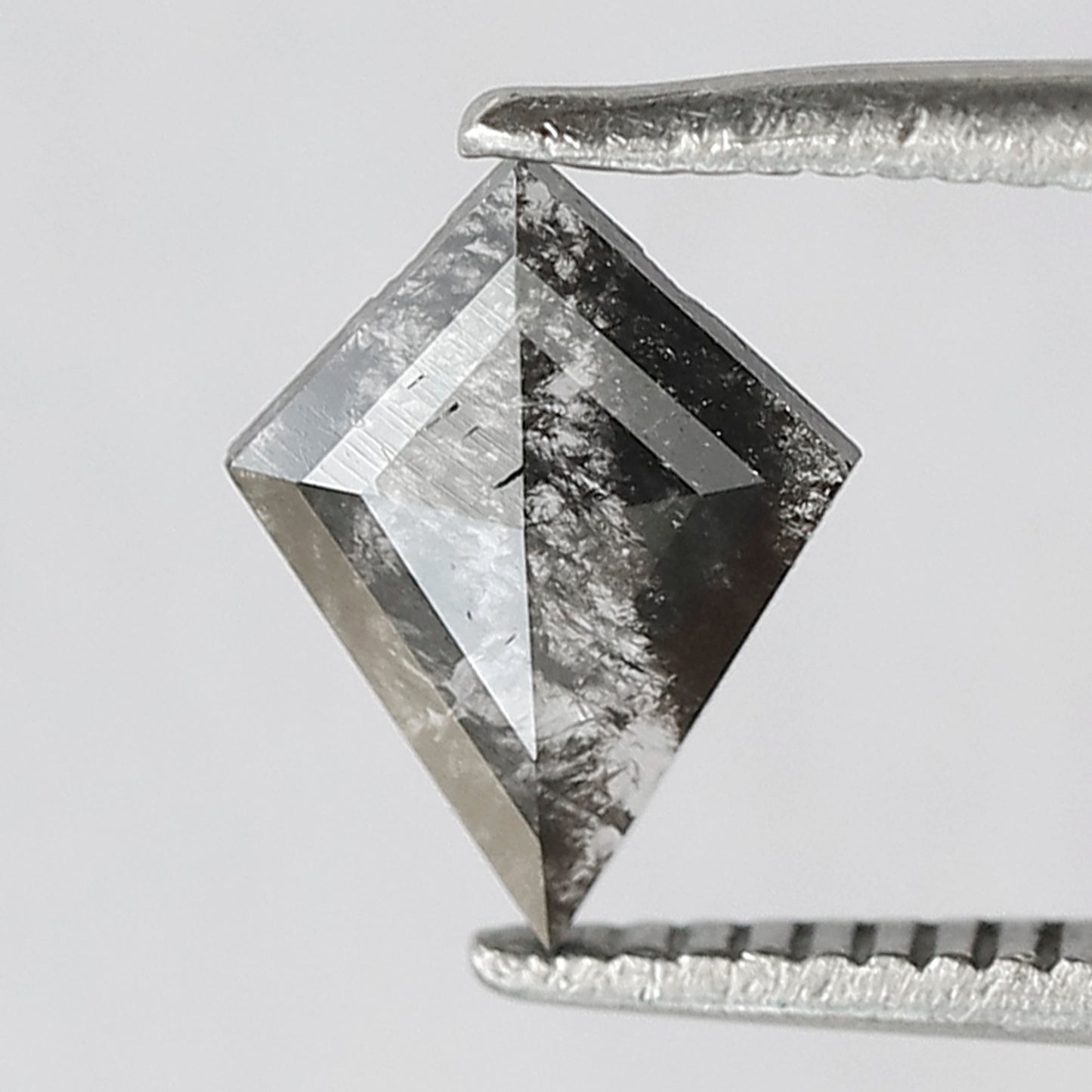 0.45 CT Gray Black Natural Loose Kite Shape Diamond, 8.40 x 6.40 mm Salt and Pepper Diamond