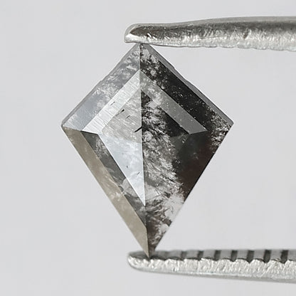0.45 CT Gray Black Natural Loose Kite Shape Diamond, 8.40 x 6.40 mm Salt and Pepper Diamond