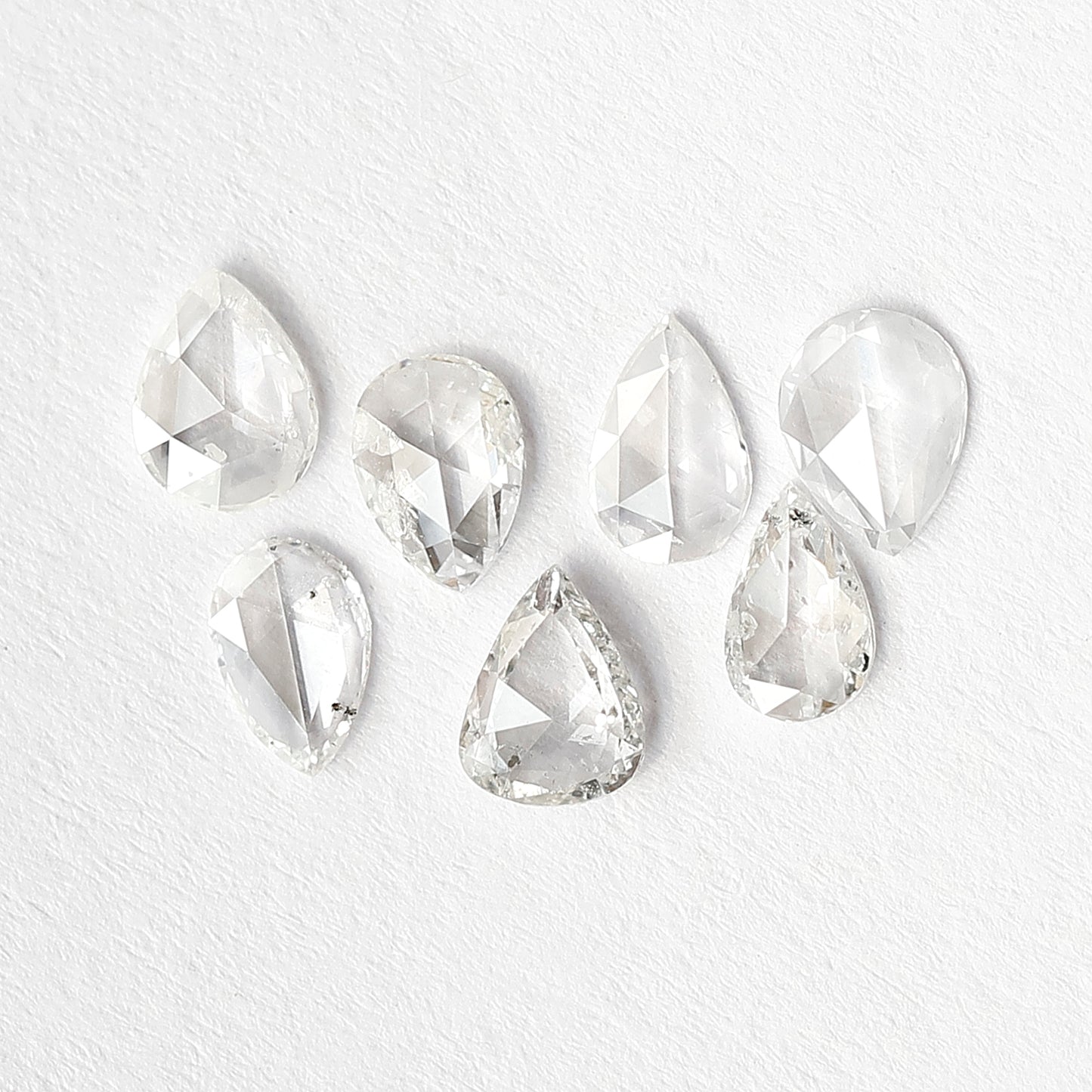 0.89 Ct Pear Rose Cut Diamond Lot | Natural GH SI Loose Diamonds for Jewelry Making