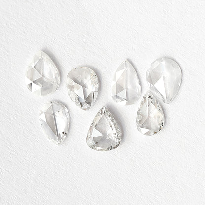 0.89 Ct Pear Rose Cut Diamond Lot | Natural GH SI Loose Diamonds for Jewelry Making