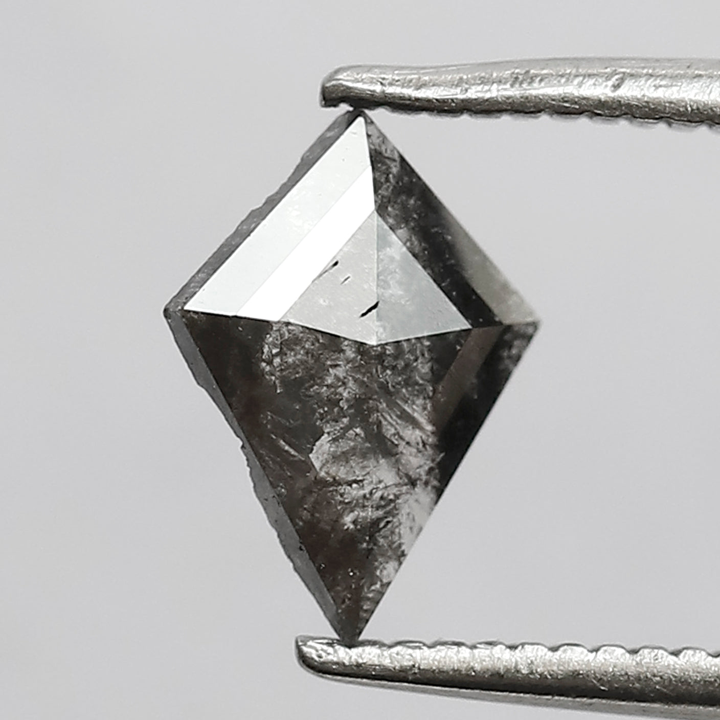 0.45 CT Gray Black Natural Loose Kite Shape Diamond, 8.40 x 6.40 mm Salt and Pepper Diamond