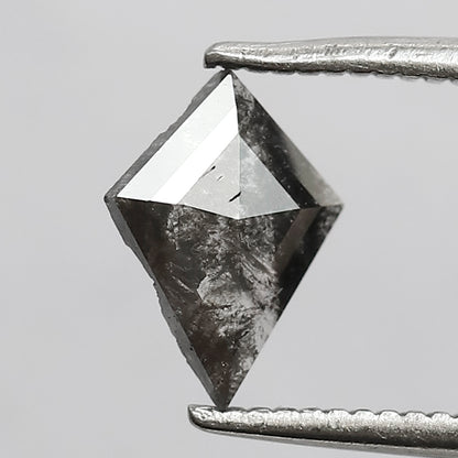 0.45 CT Gray Black Natural Loose Kite Shape Diamond, 8.40 x 6.40 mm Salt and Pepper Diamond