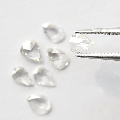 0.89 Ct Pear Rose Cut Diamond Lot | Natural GH SI Loose Diamonds for Jewelry Making
