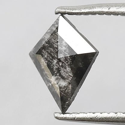 0.45 CT Gray Black Natural Loose Kite Shape Diamond, 8.40 x 6.40 mm Salt and Pepper Diamond