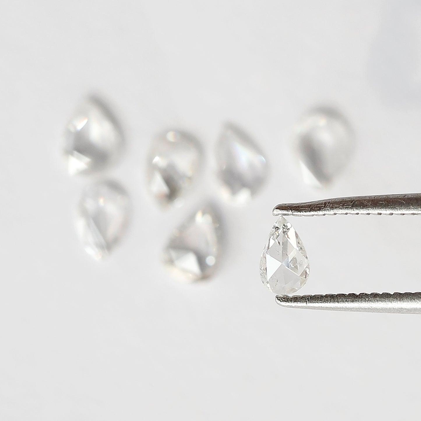 0.89 Ct Pear Rose Cut Diamond Lot | Natural GH SI Loose Diamonds for Jewelry Making