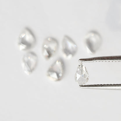 0.89 Ct Pear Rose Cut Diamond Lot | Natural GH SI Loose Diamonds for Jewelry Making