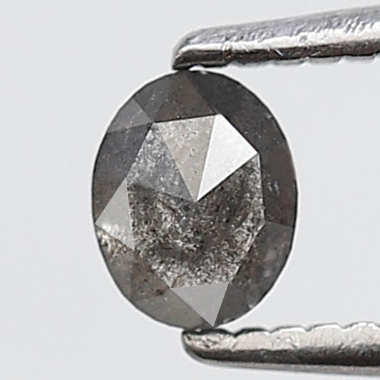 0.31 Ct 4 MM Oval Shape Salt and Pepper Diamond Grey Black Color Natural loose Diamond