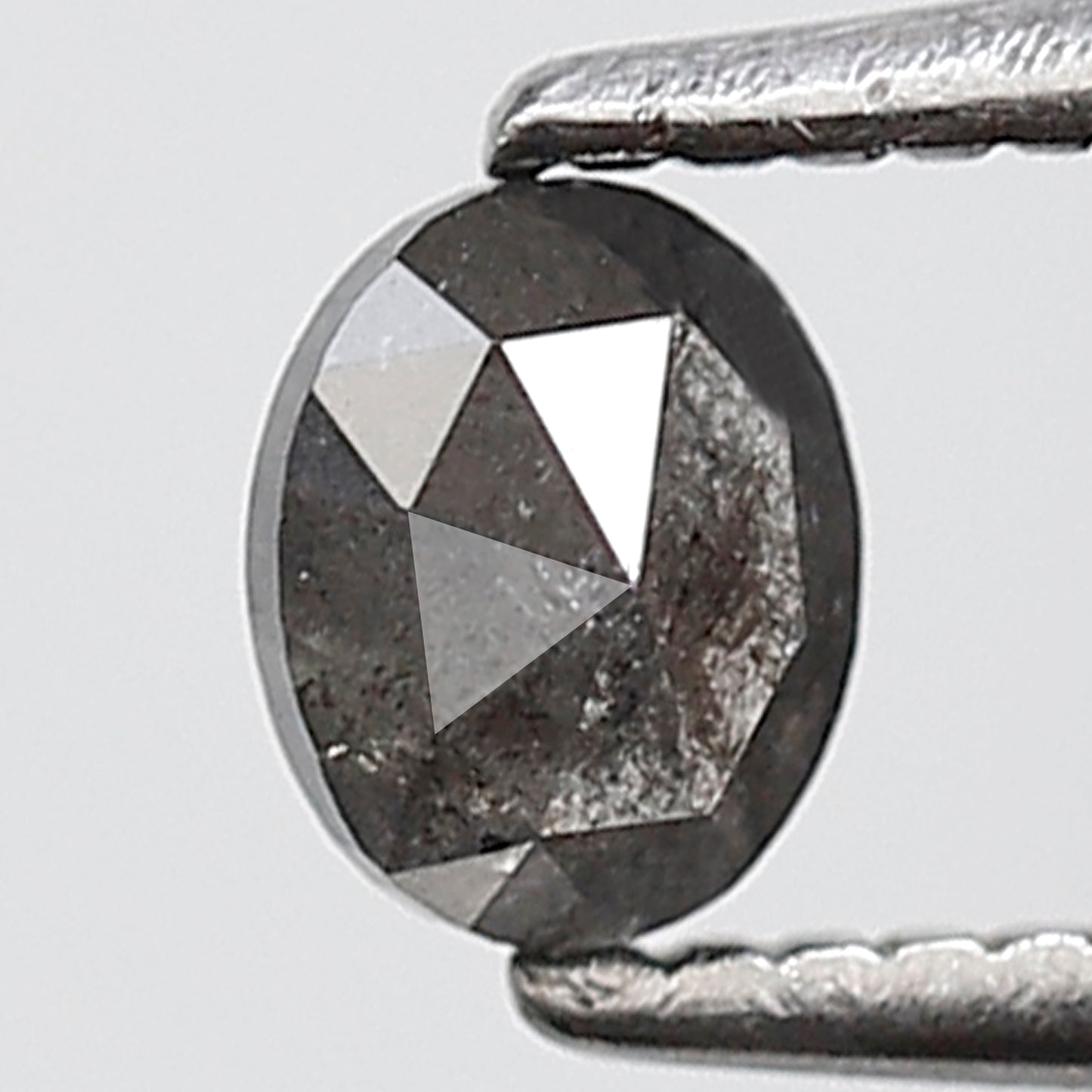 0.31 Ct 4 MM Oval Shape Salt and Pepper Diamond Grey Black Color Natural loose Diamond