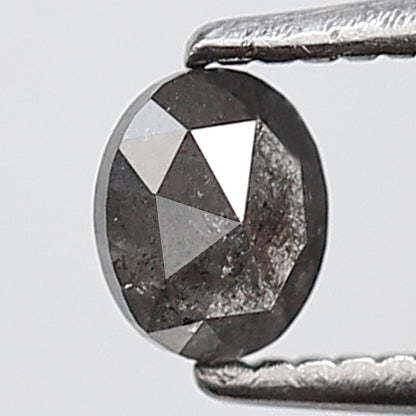 0.31 Ct 4 MM Oval Shape Salt and Pepper Diamond Grey Black Color Natural loose Diamond