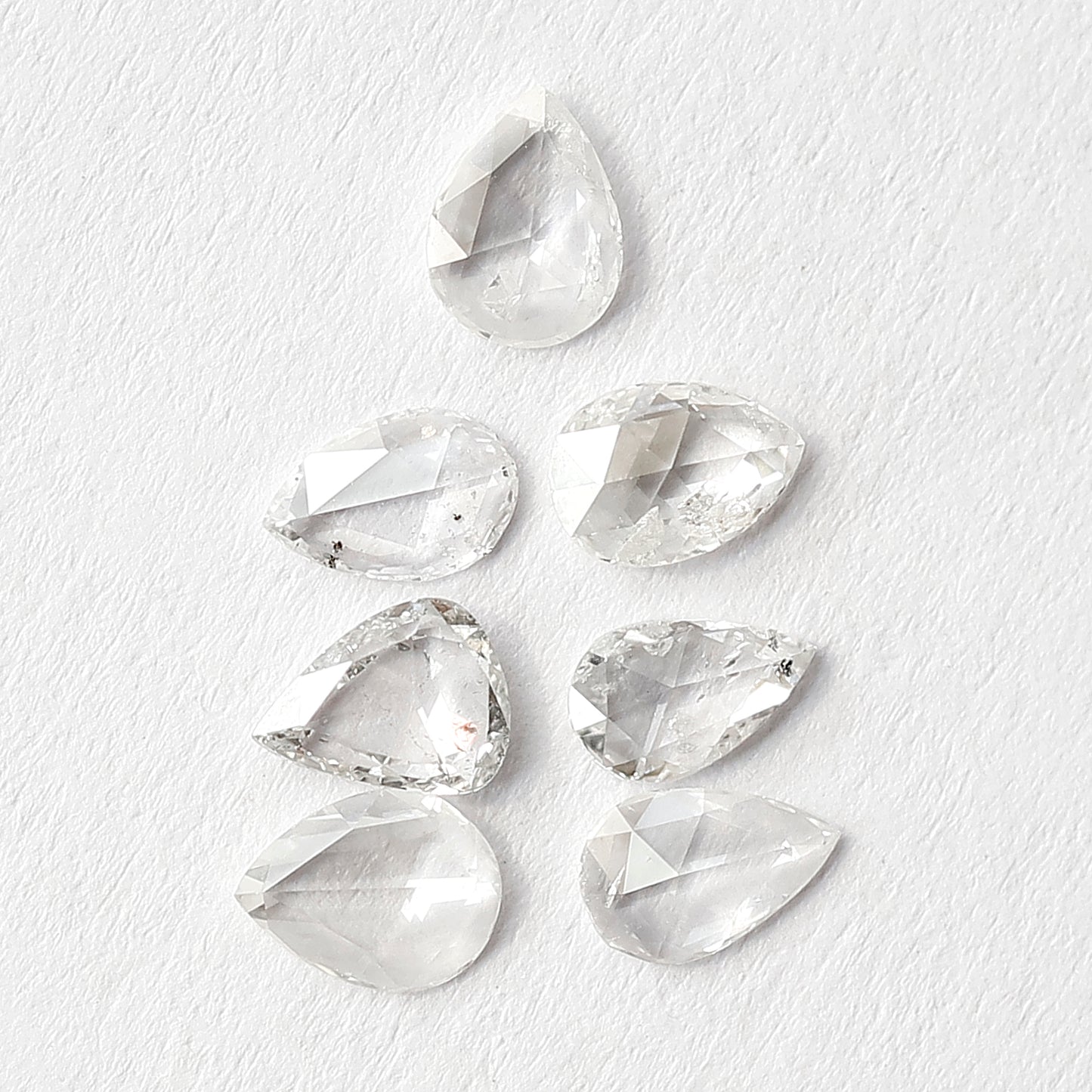 0.89 Ct Pear Rose Cut Diamond Lot | Natural GH SI Loose Diamonds for Jewelry Making
