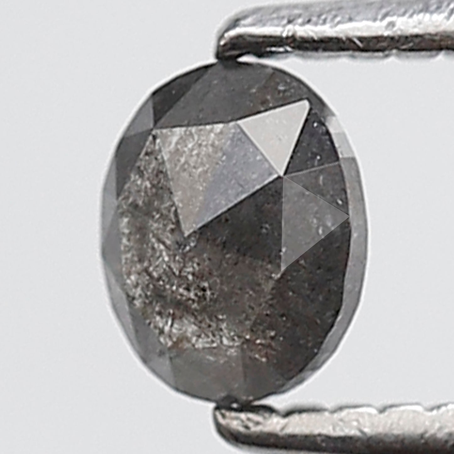 0.31 Ct 4 MM Oval Shape Salt and Pepper Diamond Grey Black Color Natural loose Diamond