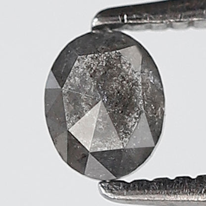 0.31 Ct 4 MM Oval Shape Salt and Pepper Diamond Grey Black Color Natural loose Diamond