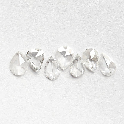 0.89 Ct Pear Rose Cut Diamond Lot | Natural GH SI Loose Diamonds for Jewelry Making