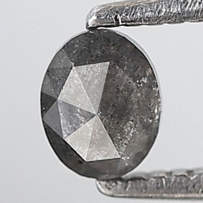 0.31 Ct 4 MM Oval Shape Salt and Pepper Diamond Grey Black Color Natural loose Diamond