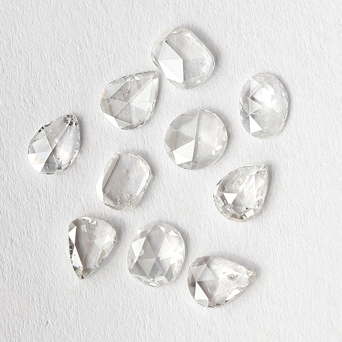1.25 CT Pear & Oval Rose Cut Diamond Lot, Natural GH SI Ethical Loose Diamonds for Engagement Ring