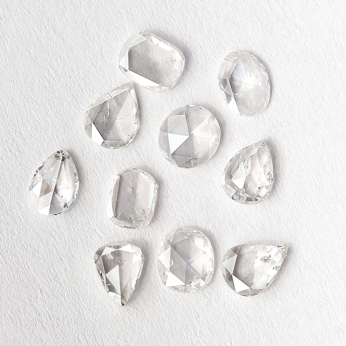 1.25 CT Pear & Oval Rose Cut Diamond Lot, Natural GH SI Ethical Loose Diamonds for Engagement Ring