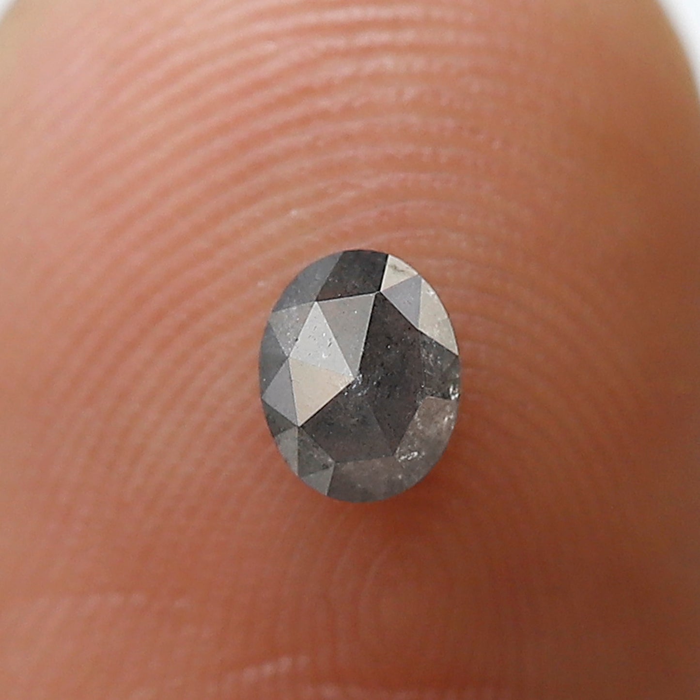 0.31 Ct 4 MM Oval Shape Salt and Pepper Diamond Grey Black Color Natural loose Diamond