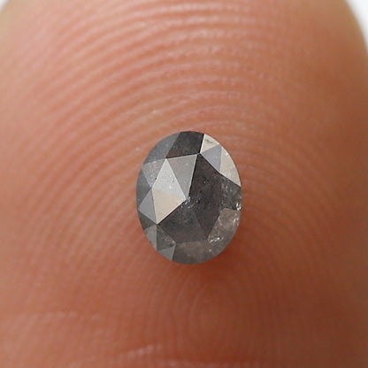 0.31 Ct 4 MM Oval Shape Salt and Pepper Diamond Grey Black Color Natural loose Diamond