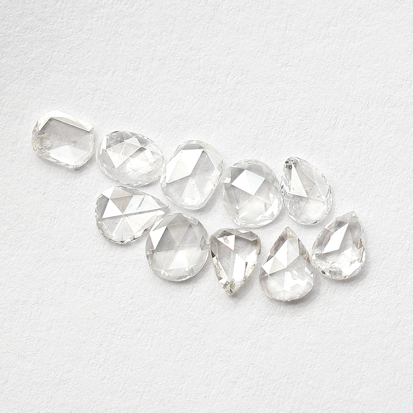 1.25 CT Pear & Oval Rose Cut Diamond Lot, Natural GH SI Ethical Loose Diamonds for Engagement Ring