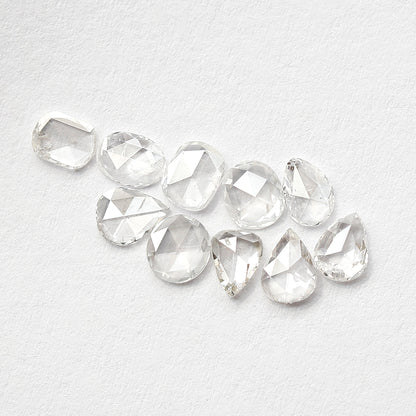 1.25 CT Pear & Oval Rose Cut Diamond Lot, Natural GH SI Ethical Loose Diamonds for Engagement Ring