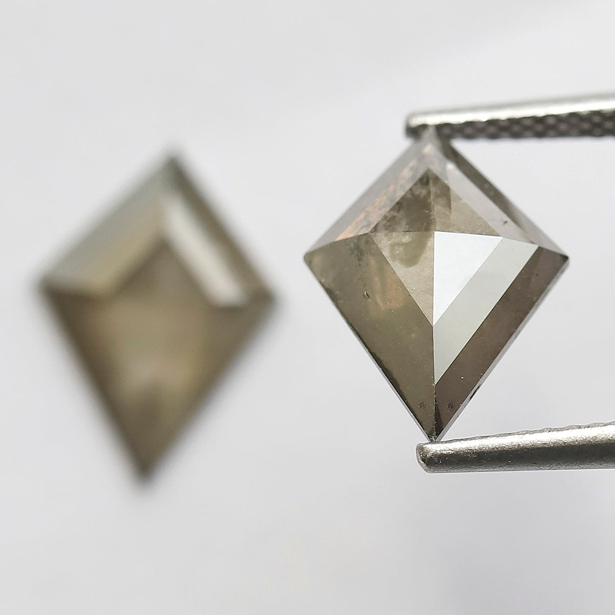 3.28 CT Kite Cut Salt and Pepper Diamond Pair, Translucent Gray Green Natural Loose Diamonds for Jewelry Design