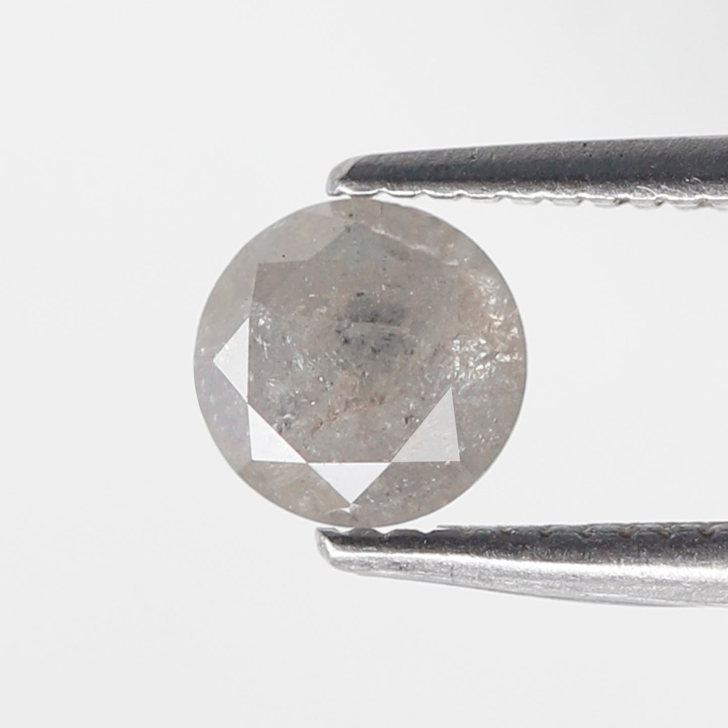 0.65 CT Gray Black Round Brilliant cut Diamond, Natural 5.30 x 5.30 mm Salt and Pepper Loose Conflict Free Diamond