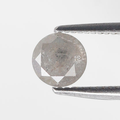 0.65 CT Gray Black Round Brilliant cut Diamond, Natural 5.30 x 5.30 mm Salt and Pepper Loose Conflict Free Diamond