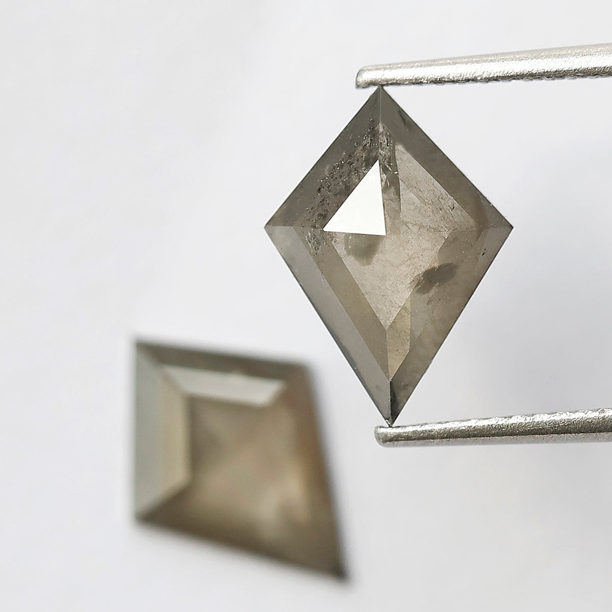 3.28 CT Kite Cut Salt and Pepper Diamond Pair, Translucent Gray Green Natural Loose Diamonds for Jewelry Design