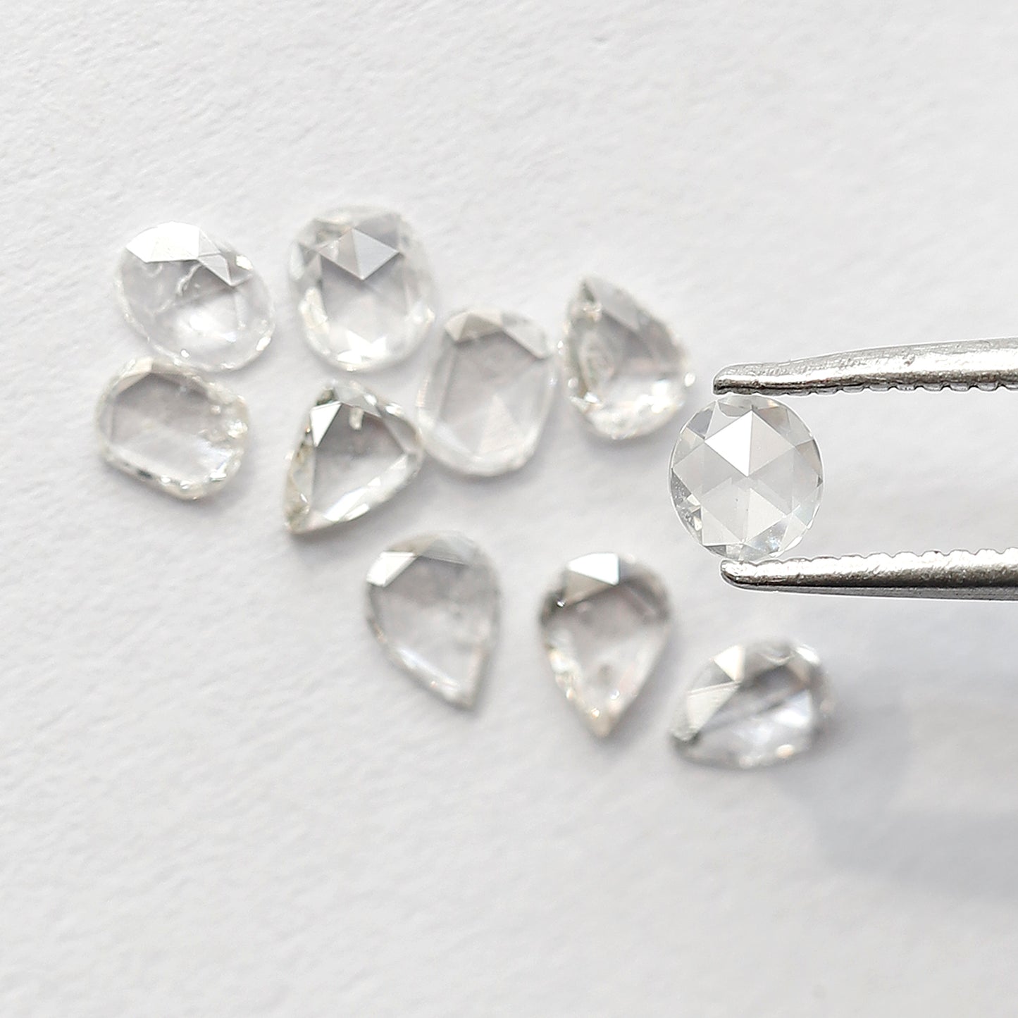 1.25 CT Pear & Oval Rose Cut Diamond Lot, Natural GH SI Ethical Loose Diamonds for Engagement Ring