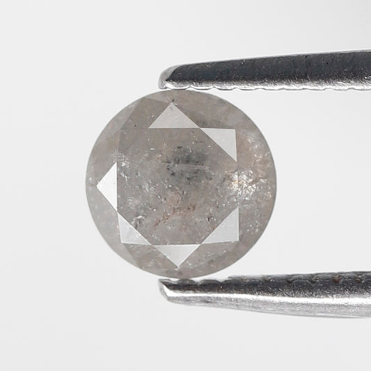 0.65 CT Gray Black Round Brilliant cut Diamond, Natural 5.30 x 5.30 mm Salt and Pepper Loose Conflict Free Diamond