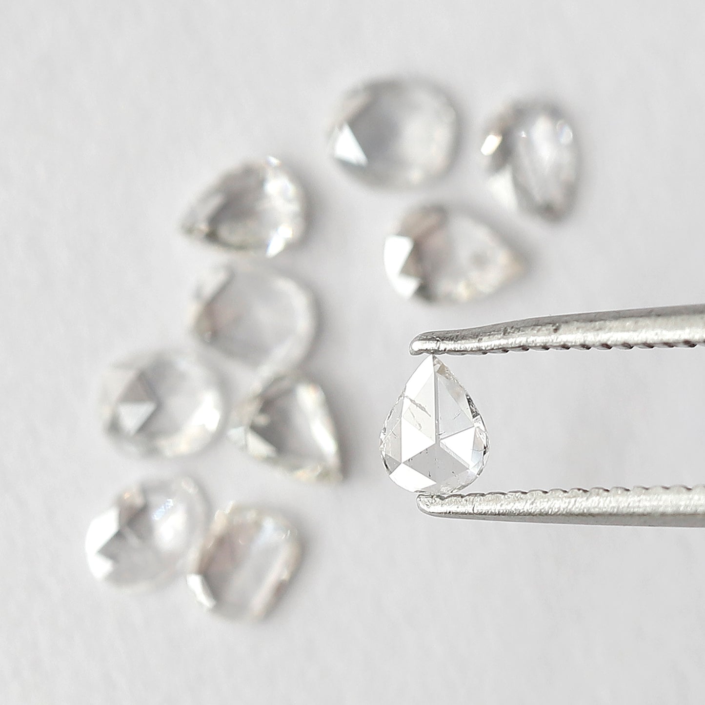 1.25 CT Pear & Oval Rose Cut Diamond Lot, Natural GH SI Ethical Loose Diamonds for Engagement Ring