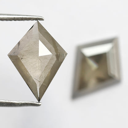 3.28 CT Kite Cut Salt and Pepper Diamond Pair, Translucent Gray Green Natural Loose Diamonds for Jewelry Design