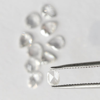 1.25 CT Pear & Oval Rose Cut Diamond Lot, Natural GH SI Ethical Loose Diamonds for Engagement Ring