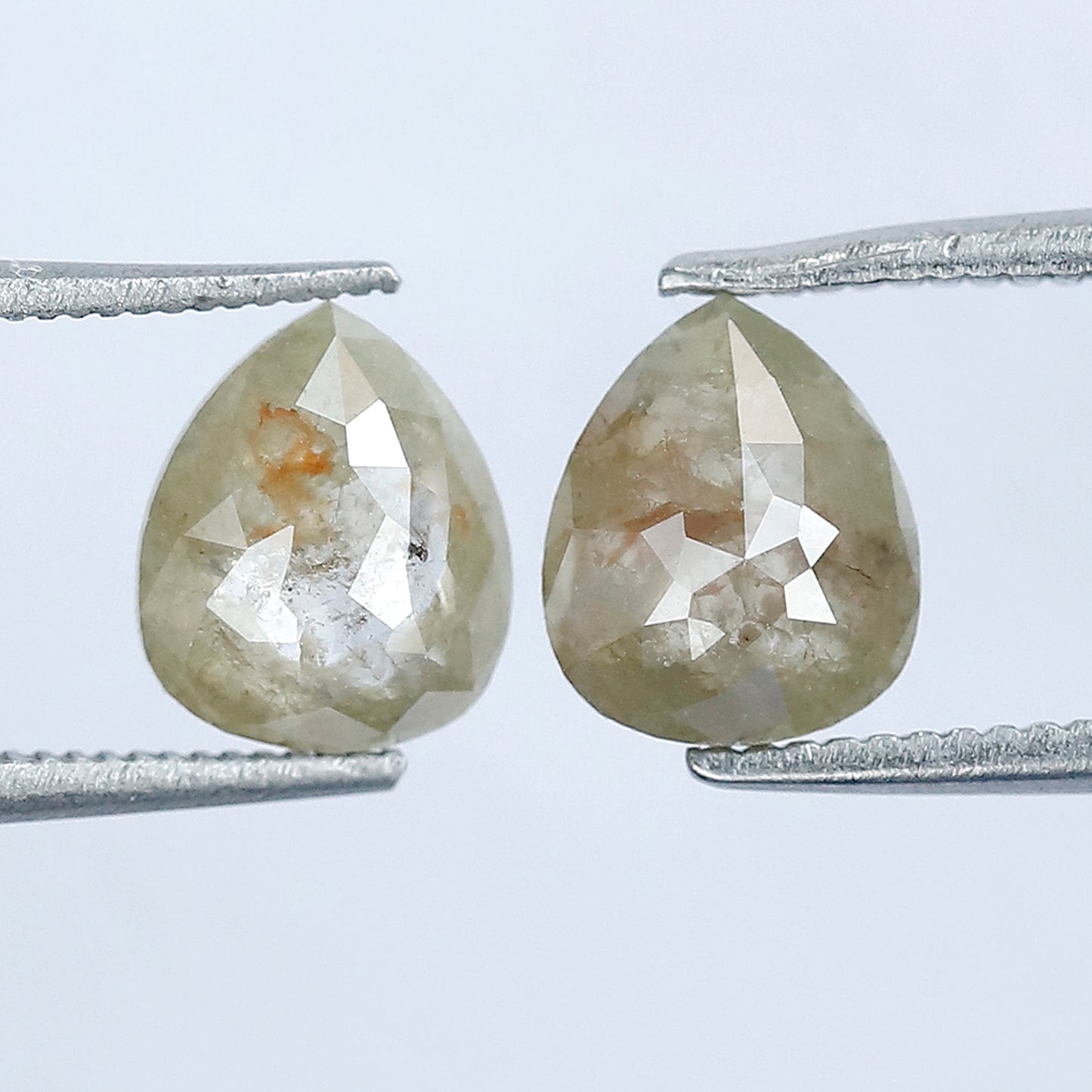 Matching Pear Rustic Diamond Pair 1.59 CT – 7.10 x 6.00 MM Natural Ethical Diamonds for Engagement Jewelry