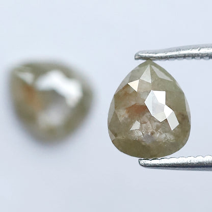 Matching Pear Rustic Diamond Pair 1.59 CT – 7.10 x 6.00 MM Natural Ethical Diamonds for Engagement Jewelry