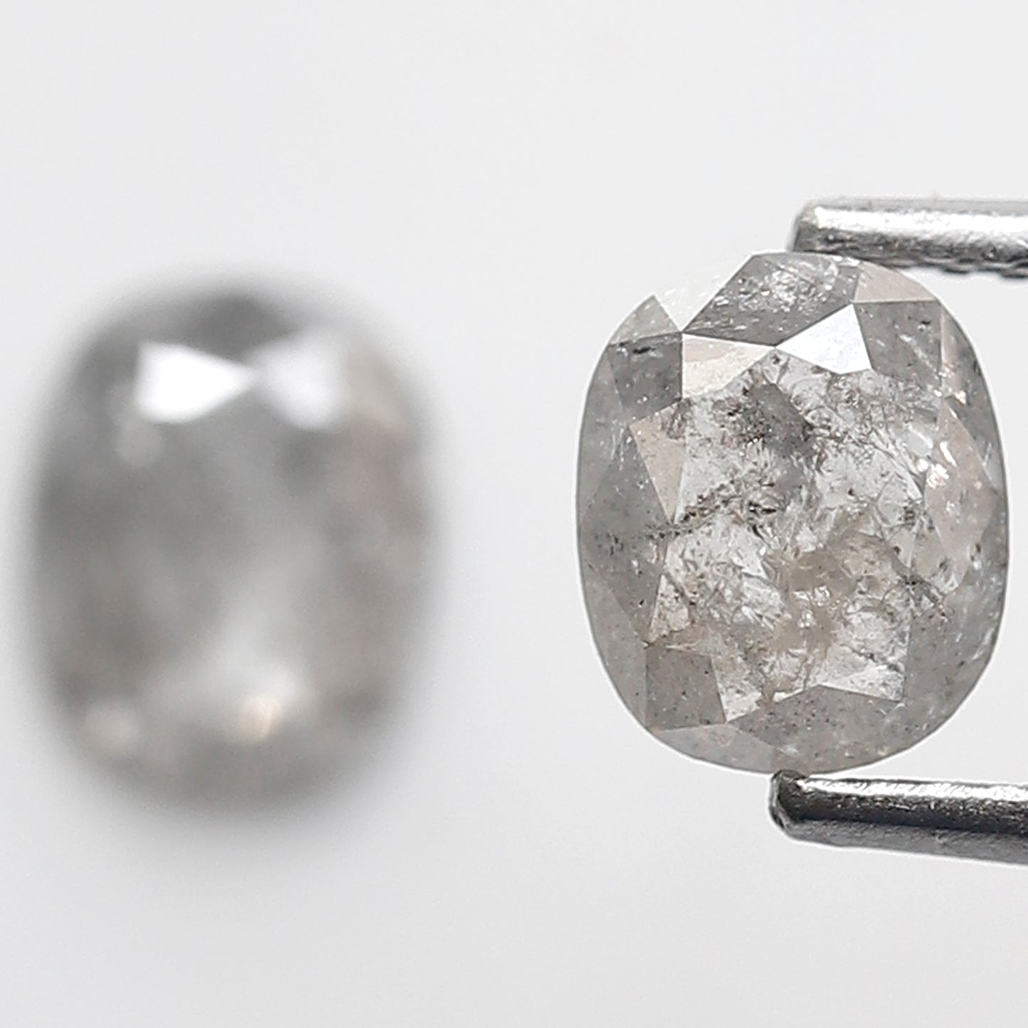 1.47 Ct Pair Of Oval Shape Salt and Pepper Diamond 6 MM Natural Loose Grey Color Diamond