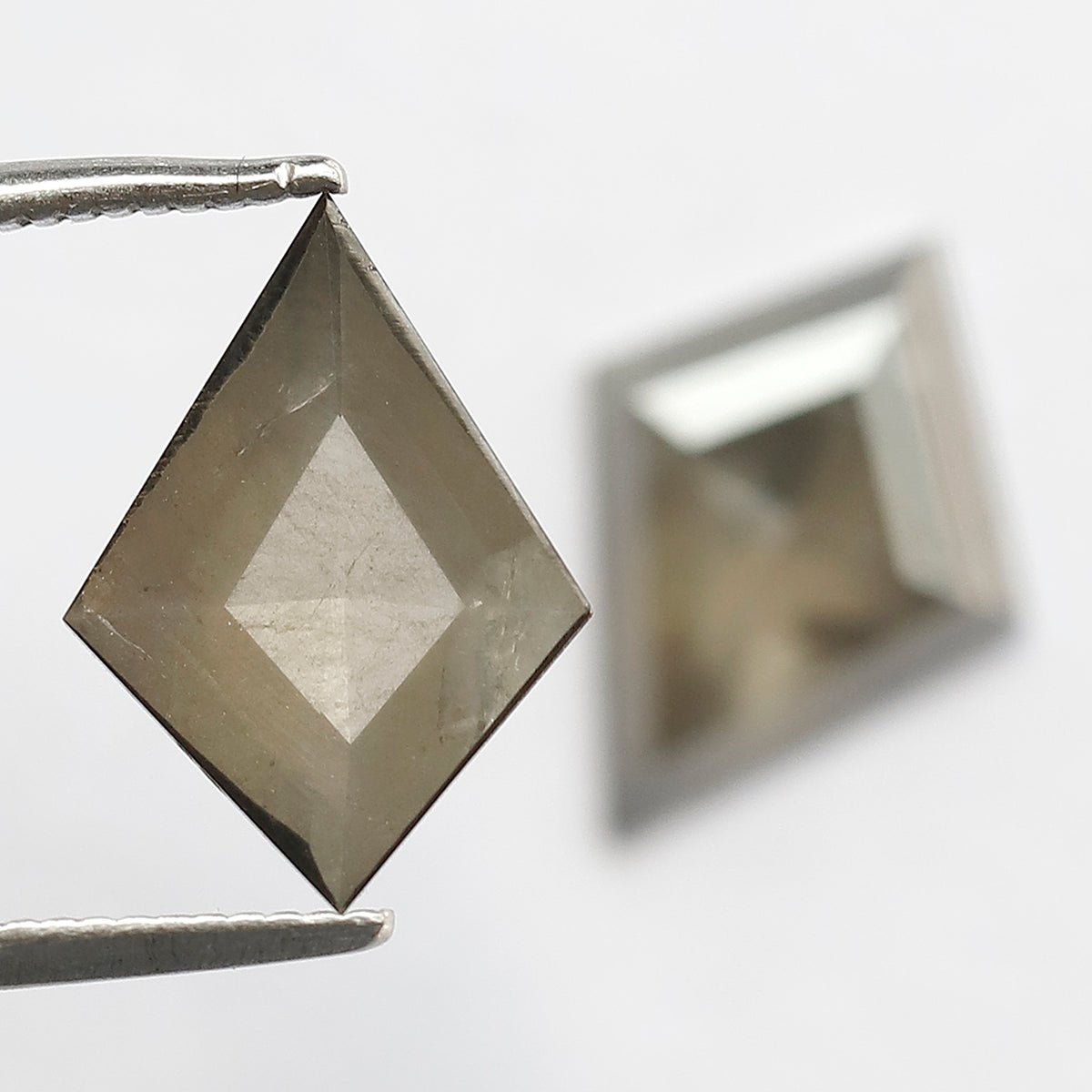 3.28 CT Kite Cut Salt and Pepper Diamond Pair, Translucent Gray Green Natural Loose Diamonds for Jewelry Design