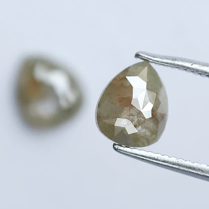 Matching Pear Rustic Diamond Pair 1.59 CT – 7.10 x 6.00 MM Natural Ethical Diamonds for Engagement Jewelry