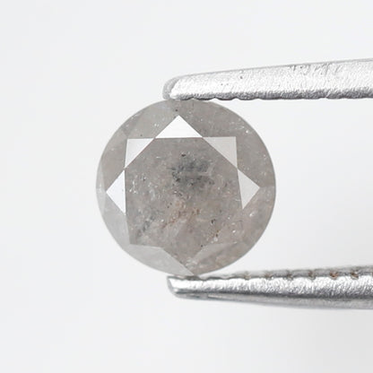 0.65 CT Gray Black Round Brilliant cut Diamond, Natural 5.30 x 5.30 mm Salt and Pepper Loose Conflict Free Diamond